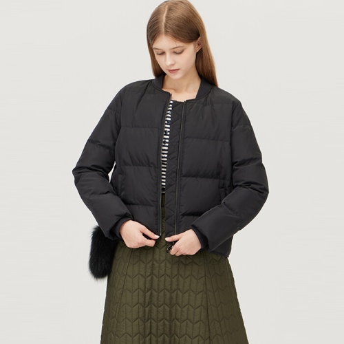 베네통 여성 퍼 키링 집업 덕다운 패딩 BAPDE1561BK