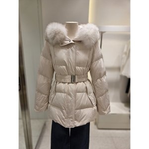 스위트숲 여성 폭스퍼 벨티드 구스 다운 점퍼 SBBDO34