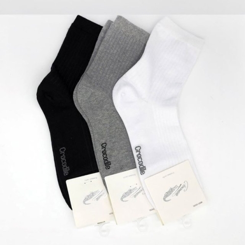 남성 데일리 캐주얼 무지 양말 골지 중목양말 5켤레 WFG1VQF