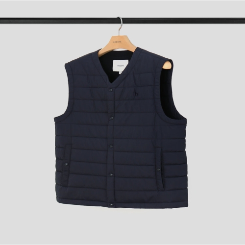 헤지스 남성 네이비 단색 패딩베스트_HZJU5D891N2