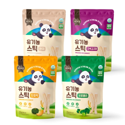 지구로운 유기농 아기과자 스틱 4종세트