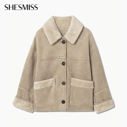 쉬즈미스 여성 플랩 포켓 무스탕 카라 자켓_SWUJKP42020
