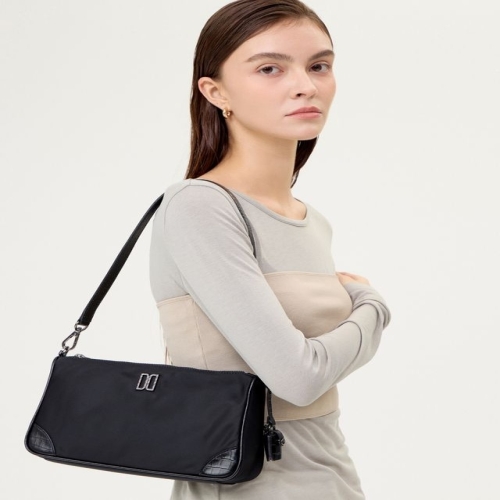 닥스 벨포드 크로커 배색 블랙 나일론 숄더백 S_DCBA6E055BK