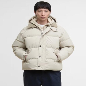 바버 남성 OS 아이보리 다운 Transport 푸퍼 자켓_URJU5F027I1