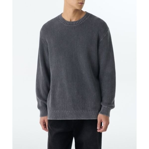 무신사 스탠다드 MUSINSA ANDAR D 피그먼트 리브드 크루 넥 니트 차콜 그레이 MMDWP610-CG 290155