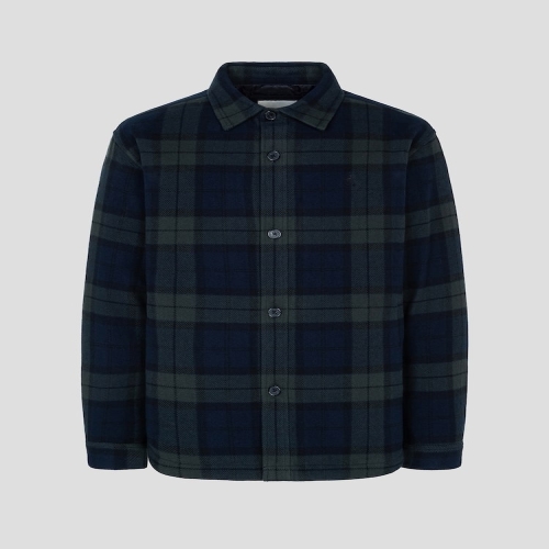 빈폴 남성 블랙워치 패딩 셔츠 그린_BC5X64CP4M