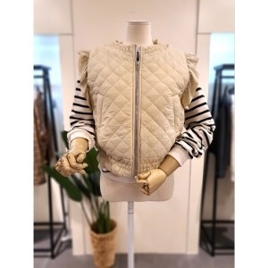 미스칸트 프릴 퀼팅 패딩 조끼 베이지 KOVTPB01BE
