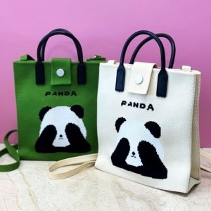 판다 니트 핸드백 미니 크로스백 2컬러 WFG5RC6