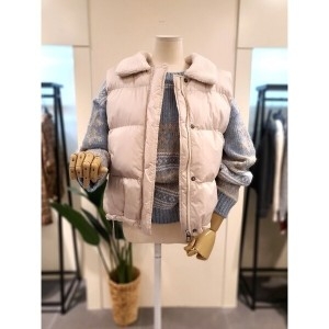 미스칸트 양털 카라 패딩 조끼 아이보리 KOVTPB03IV