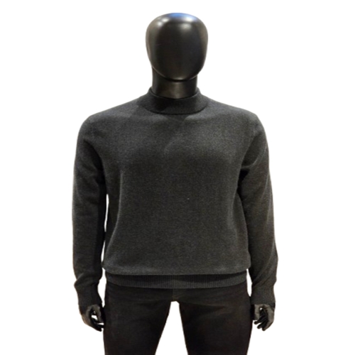 바쏘옴므 FW 고급스러운울케시미어소재 반목스타일카키색니트 KJK4NW74AGN