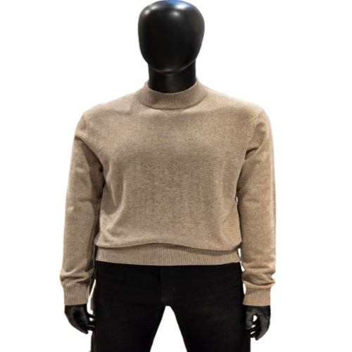 바쏘옴므 FW 고급스러운울케시미어소재 반목스타일베이지색니트 KJK4NW73ABG