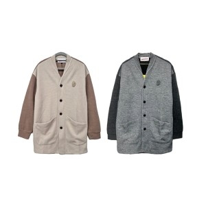 커스텀멜로우 남녀공용 새드스마일 콤비네이션 가디건 CQWAX22111 GYX BEX