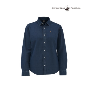 비버리힐스폴로클럽 SH123_W 우먼 데님셔츠 중청