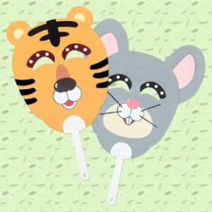 유니아트 DIY568 동물 가면 부채 꾸미기 쥐 WFG9XNM