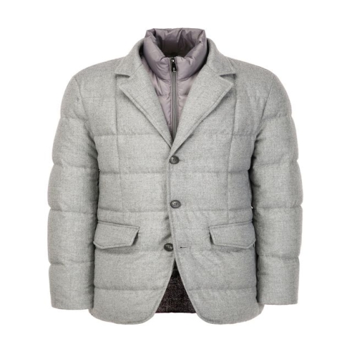 닥스 남성 그레이 패널 탈착 자켓형 구스다운 점퍼_DMJU5D041G2