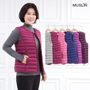 모슬린 엄마옷 웰론 패딩 라운드 조끼 CSF515763 중년여성/50대/60대/70대/빅사이즈/할머니옷