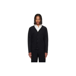 옴므 플리세 이세이 미야케 블랙 베이직 줄라이 가디건 252729M200