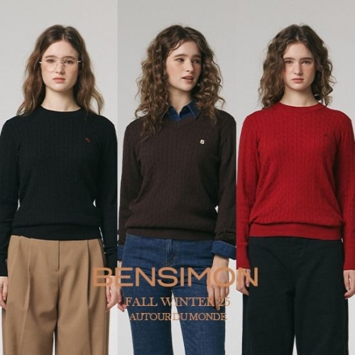 벤시몽 여성 아뜰리에 케이블 니트