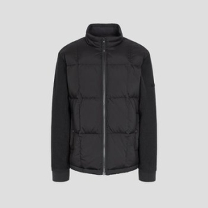 빈폴 니트소매 구스 미들 다운 블랙_BC4X38O065