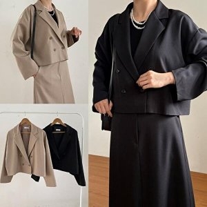 셀러허브 숏한더블단추카라자켓 510V445S 빅사이즈 여성의류