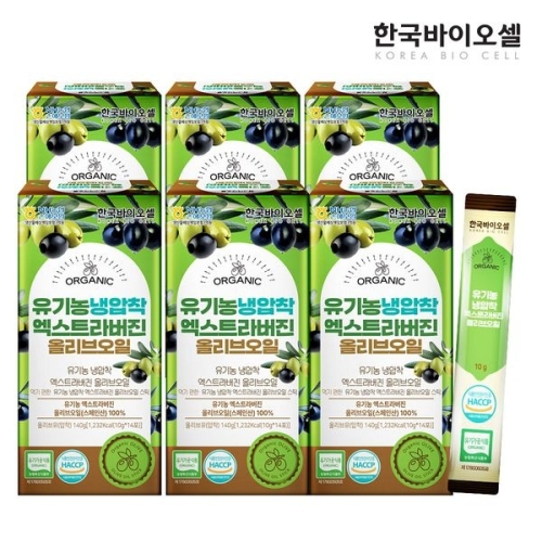 한국바이오셀 유기농 냉압착 엑스트라버진 올리브오일 스틱 140g(10gx14포)