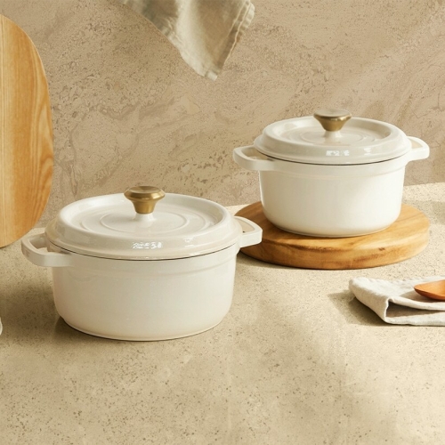 까사미아  크림 무쇠 주물냄비