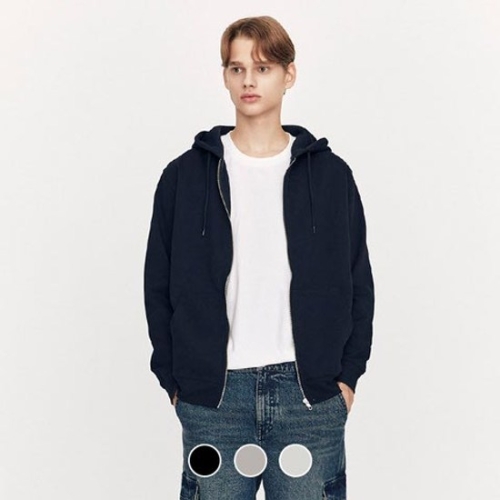 지오다노 남성 기모 후드 집업_01025924