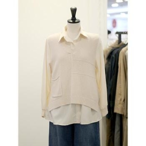 메종블랑쉬 세이브존03 켓 니트 카라 셔츠 블라우스 AGM253JSH952A S41989838