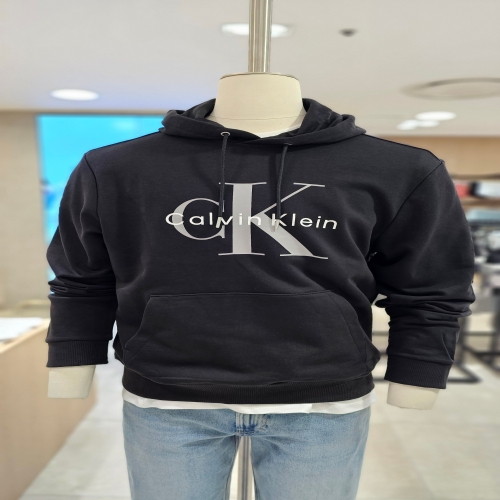 캘빈클라인 Clvn ln ns 남여공용 소재 모노로고 후드티셔츠 4R268-U1