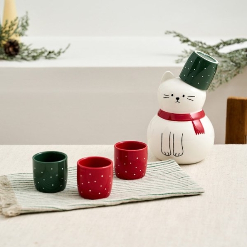 모던하우스 L 뚱냥이 산타애옹 주병과 잔세트