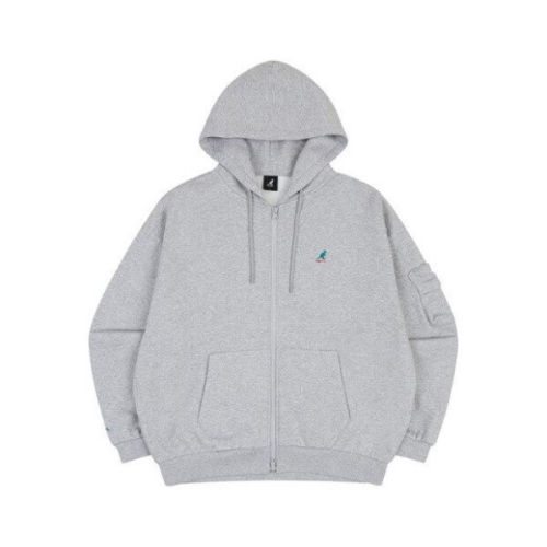 캉골  후드집업 CQK KQFC-ZU51310BK KNGL 포켓 집업 5131 멜란지 그레이