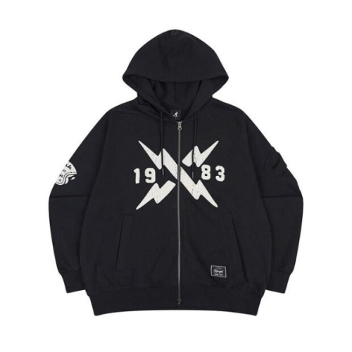 캉골  M 후드집업 CQK KQFC-ZU51340BK CRS 바이커 후디드 집업 5134 블랙