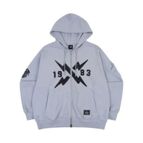 캉골  후드집업 CQK KQFC-ZU51340GY CRS 바이커 후디드 집업 5134 그레이