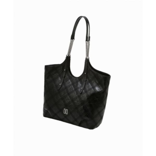 닥스 DCBA6E320BK QUILTED BLOOM 블랙 소가죽 자수 포인트 DD로고 체인 숄더백 L