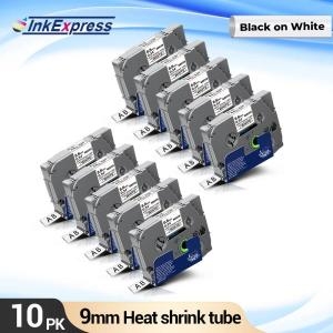 브라더  P-터치 라벨 메이커용 열 수축 튜브 테이프 카트리지 리본 HSe221 5.8 11.7mm 6 개