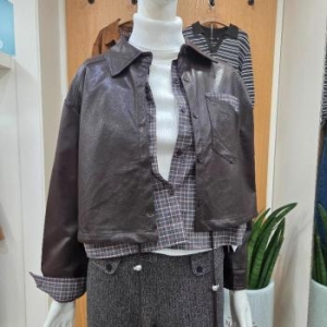 클리지 체크레더레이어드셔츠남방 CP8DBL08 35553018