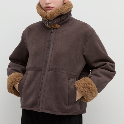 쉬즈미스 여성 무톤 하이넥 무스탕 자켓 SWUJKP42030