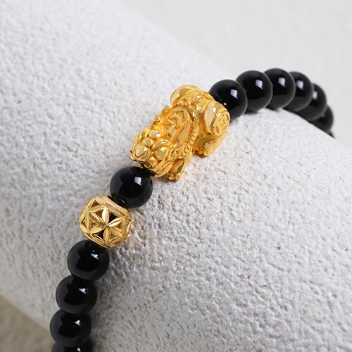 혼골드모아 골드모아 순금 [비휴 컷팅 꽃볼] 팔찌 5.62g