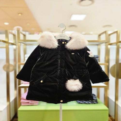 프렌치캣 5 여아 블랙야상오리털퍼안감점퍼 Q55DBJ080