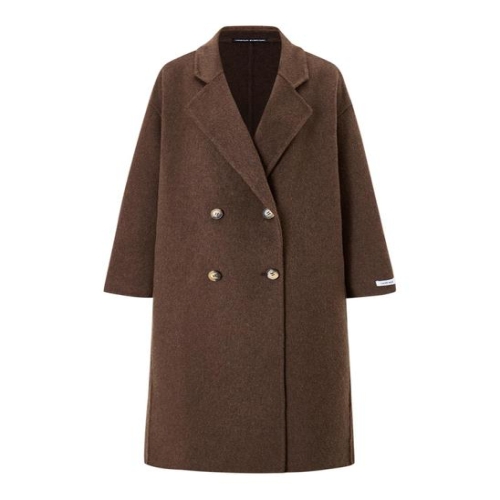 미니멈 여성 더블 버튼 카라넥 오버핏 롱 울 블렌드 코트 EB4JH007D