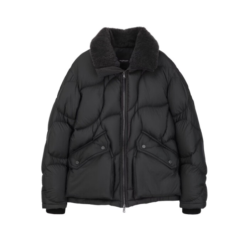 질스튜어트 뉴욕 AVE 블랙 무스탕 넥 퀼팅 다운 점퍼_JNJU5D314BK