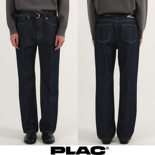 플랙진 PJTI5SZO071 남성 미니멀 스트레이트 다크인디고 생지 데님 팬츠
