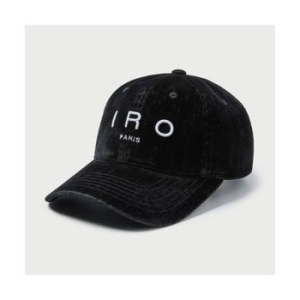 IRO TROYES 로고 자수 벨벳 데님 볼캡 IXRAA25708BKX
