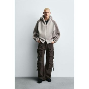 자라 컬러 블록 FAUX 시어링 자켓 재킷 Oysterwhite 8281424251 884119