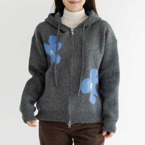 데드라 모망플라워니트후드집업 OUE6015_YC