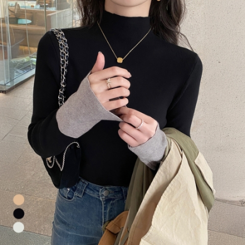 KARRA 모카무드배색폴라니트_A5W0216