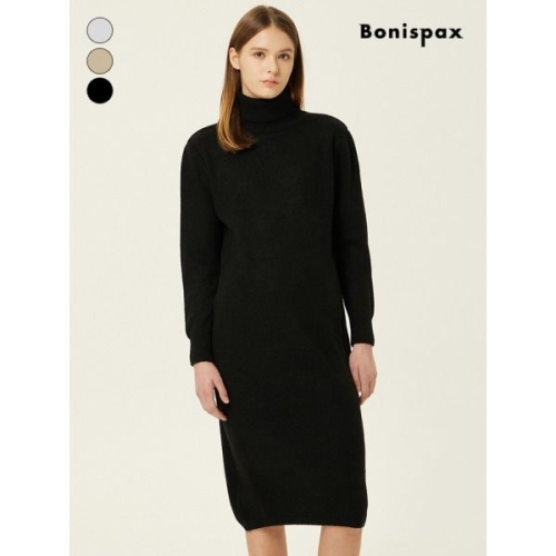 보니스팍스 클래식 터틀넥 니트 롱 원피스 XPAOP002M0