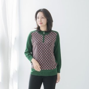 마담4060 엄마옷 바람개비반오픈니트-QKN2510018