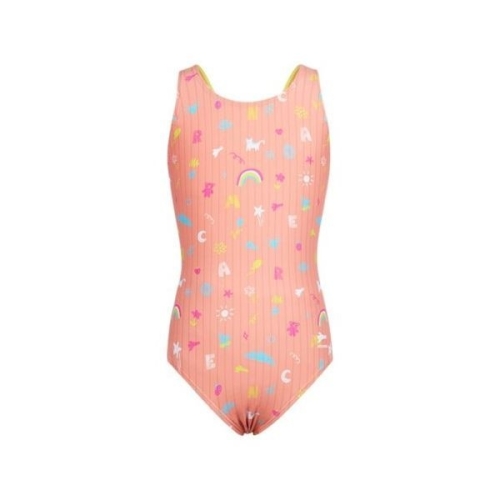 평화산업 피스 레노마수영복 여아 드로잉 프린트 X백 원 수영복 GF2F802