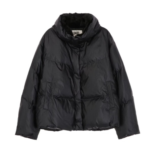 닥스레이디스 여성 밍크 카라 배색 중량 숏 다운 DLJU5D007BK